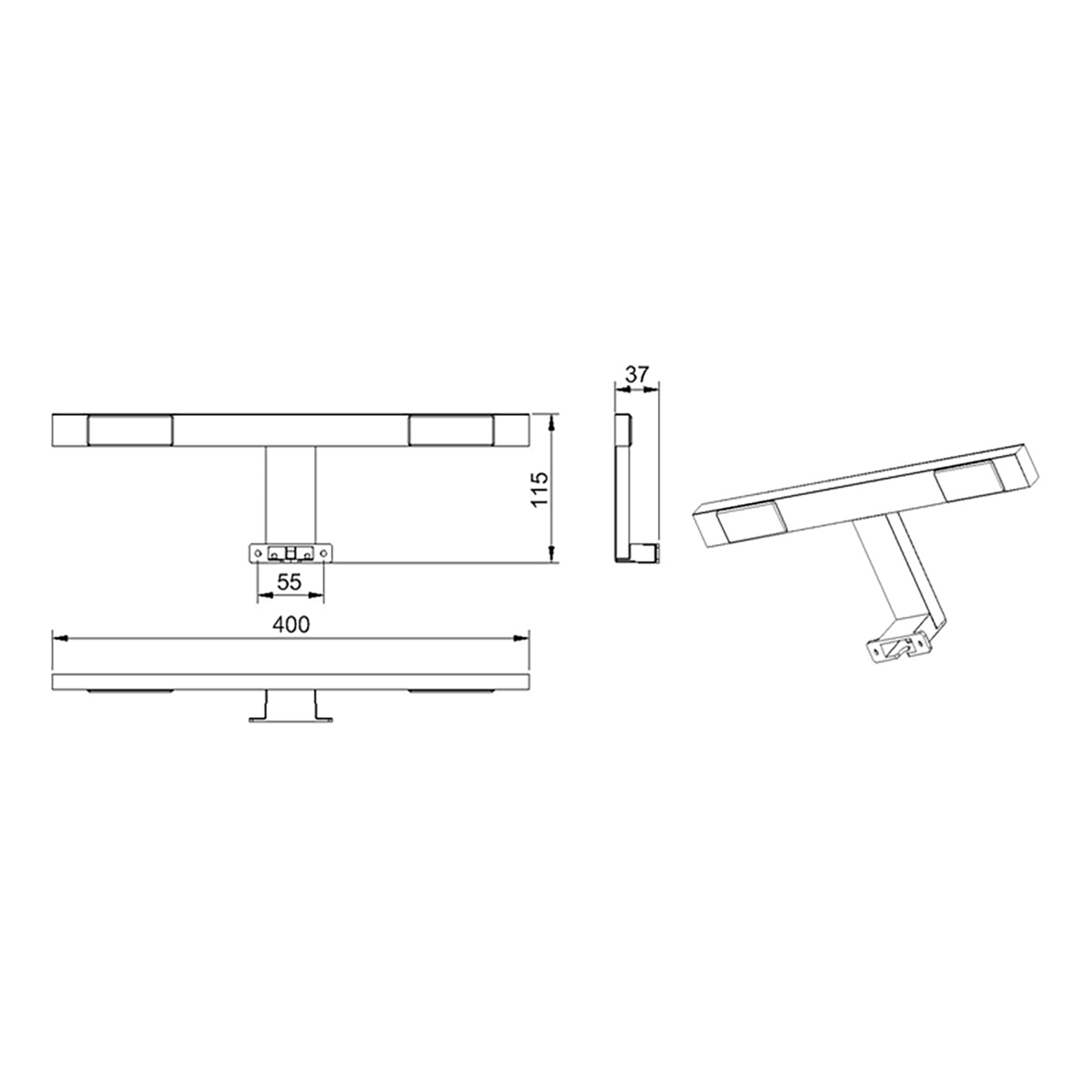 Светильник для зеркала Lemark Universal 40 см LM40SV