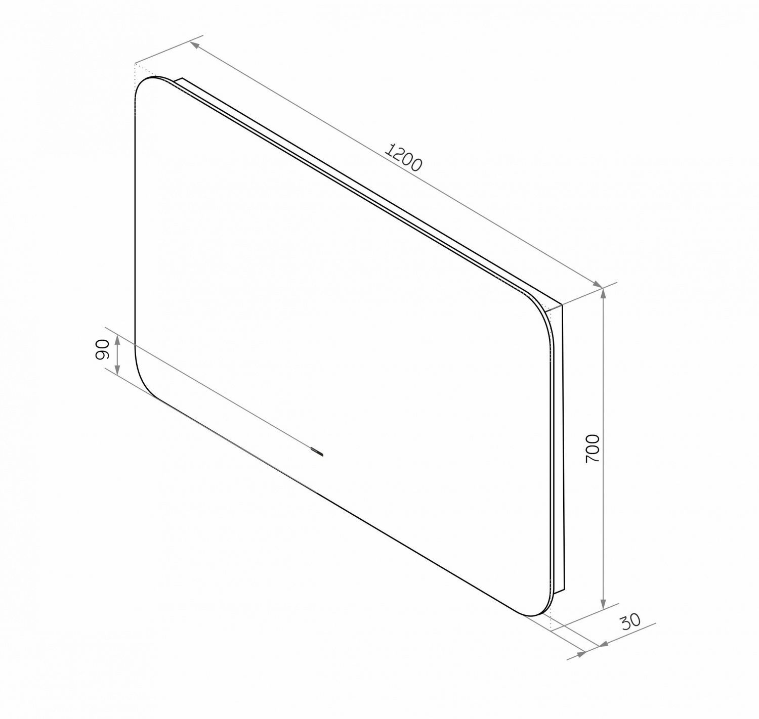 Зеркало Art&Max Ravenna AM-Rav-1200-700-DS-F 120x70 с подсветкой