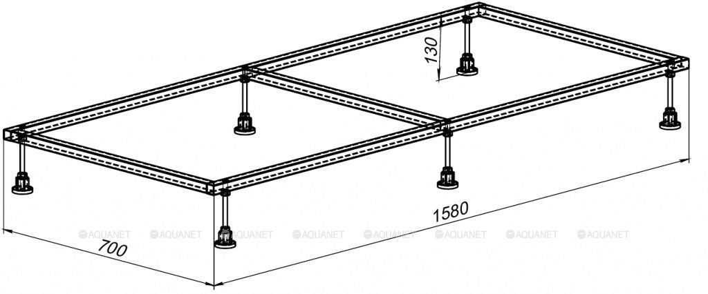 Каркас для поддона Aquanet 158х70