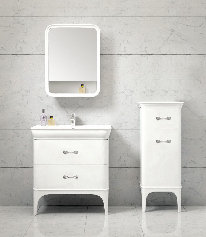 Тумба с раковиной BelBagno Prado 80 см Bianco Lucido, прямые ножки