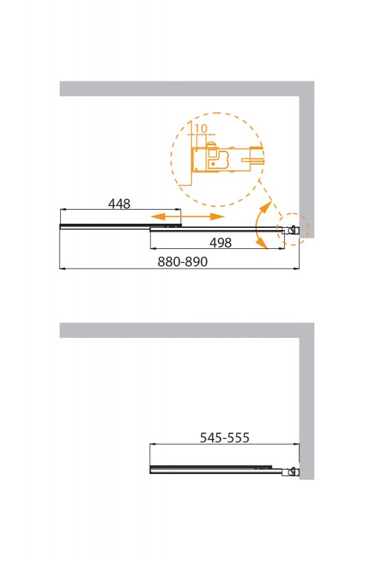 Шторка для ванны Cezares SLIDER-VF-11-90/150-C-BORO 90x150 прозрачная, брашированное золото