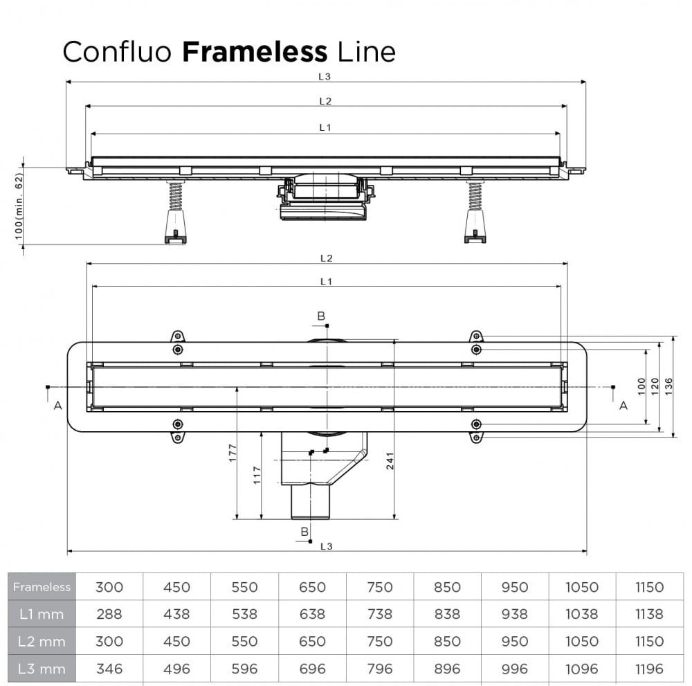 Душевой лоток Pestan Confluo Frameless Line 750 белое стекло/матовый хром