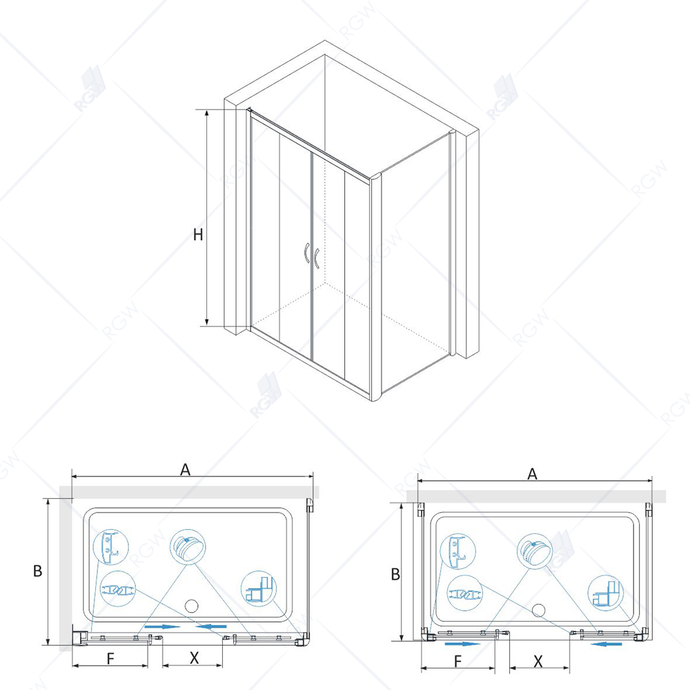 Душевой уголок RGW Passage PA-41 120x80 хром, матовое