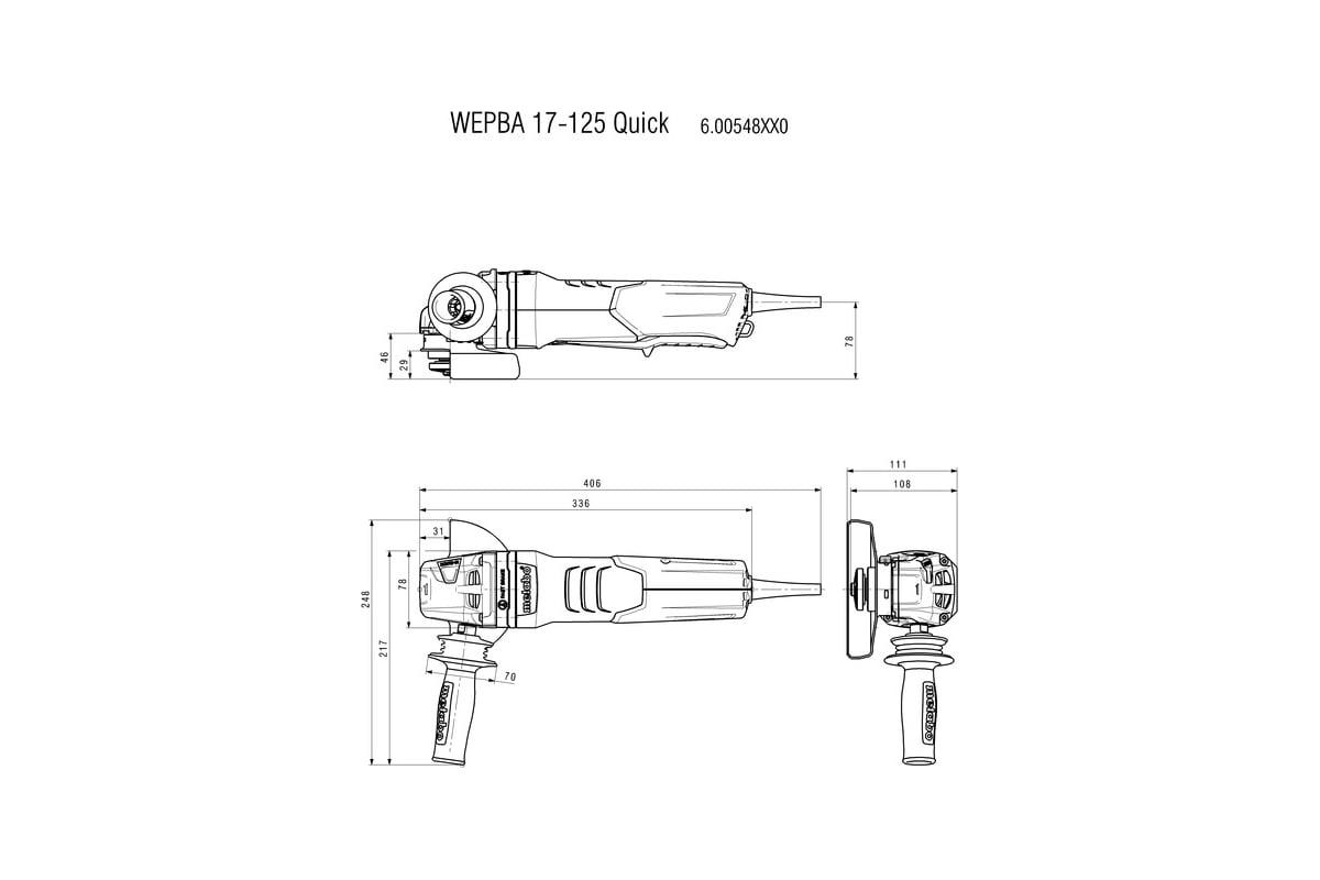 Угловая шлифмашина Metabo WEPBA 17-125 Quick 600548000