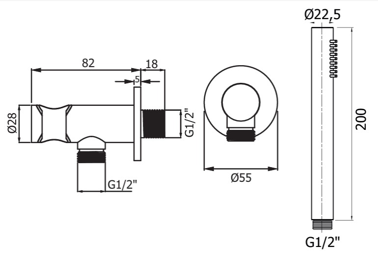 Душевой гарнитур Plumberia Shower HST3018NO черный матовый