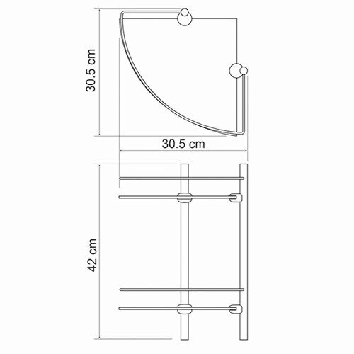 Полка WasserKRAFT K-3122 двойная угловая