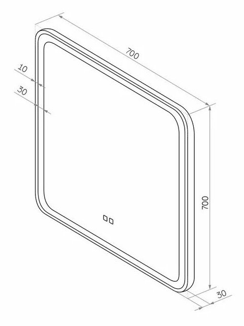 Зеркало Континент Russo Led 70x70 см с подсветкой, антипар ЗЛП2497