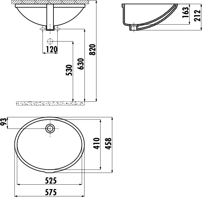 Раковина Creavit TP205-00CB00E-0000 58 см (40x52)