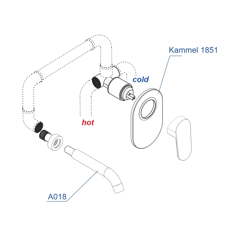 Смеситель для раковины WasserKRAFT Kammel A18583 хром