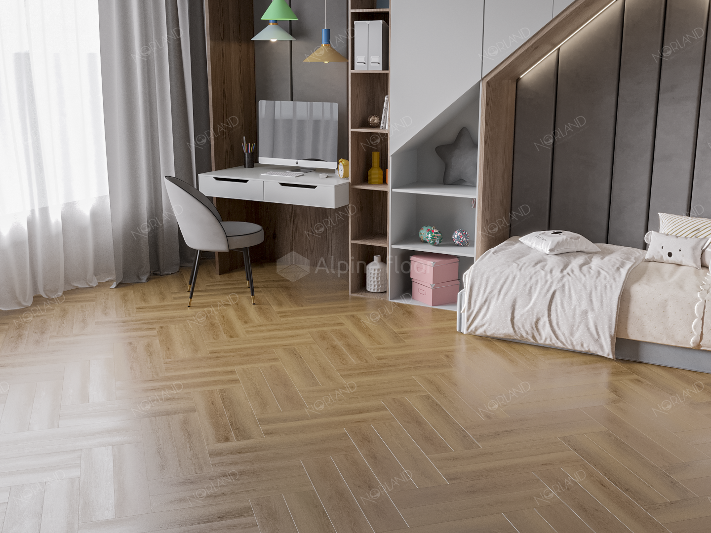 SPC ламинат Norland Lagom Parquet Helig 600x125x3.5 мм, 1033-11B-R