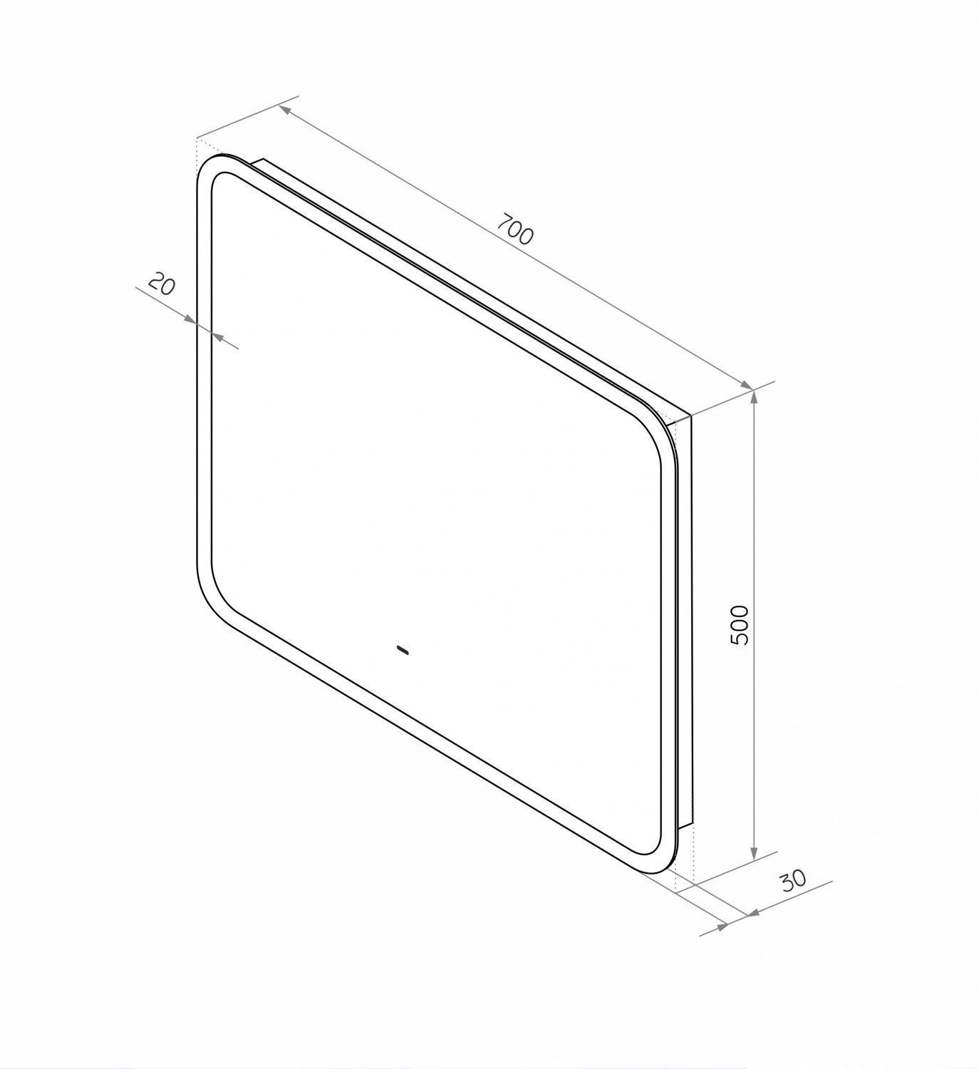 Зеркало Art&Max Messina 70x50 с подсветкой AM-Mes-700-500-DS-F