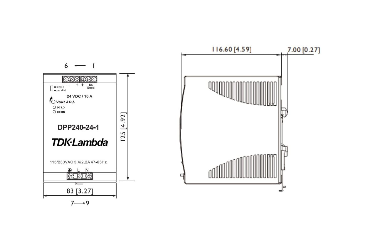 Блок питания TDK-Lambda DPP240-24-1/B