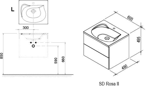 Мебель для ванной Ravak Rosa II 60 см