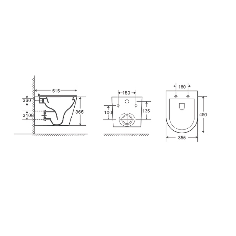 Комплект D&K DS1021606 унитаз DT1026016, инсталляция DI8055119, кнопка DB1519001 хром