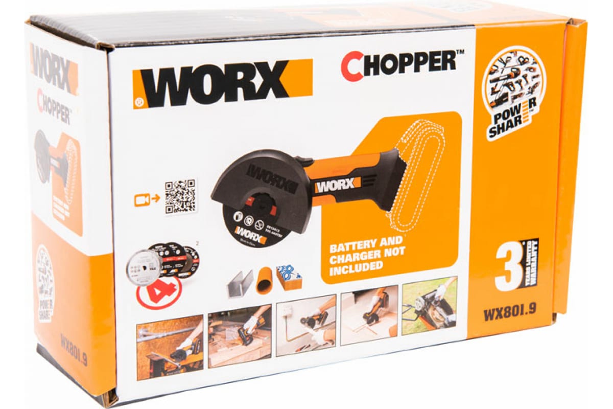 Угловая аккумуляторная шлифмашина Worx WX801