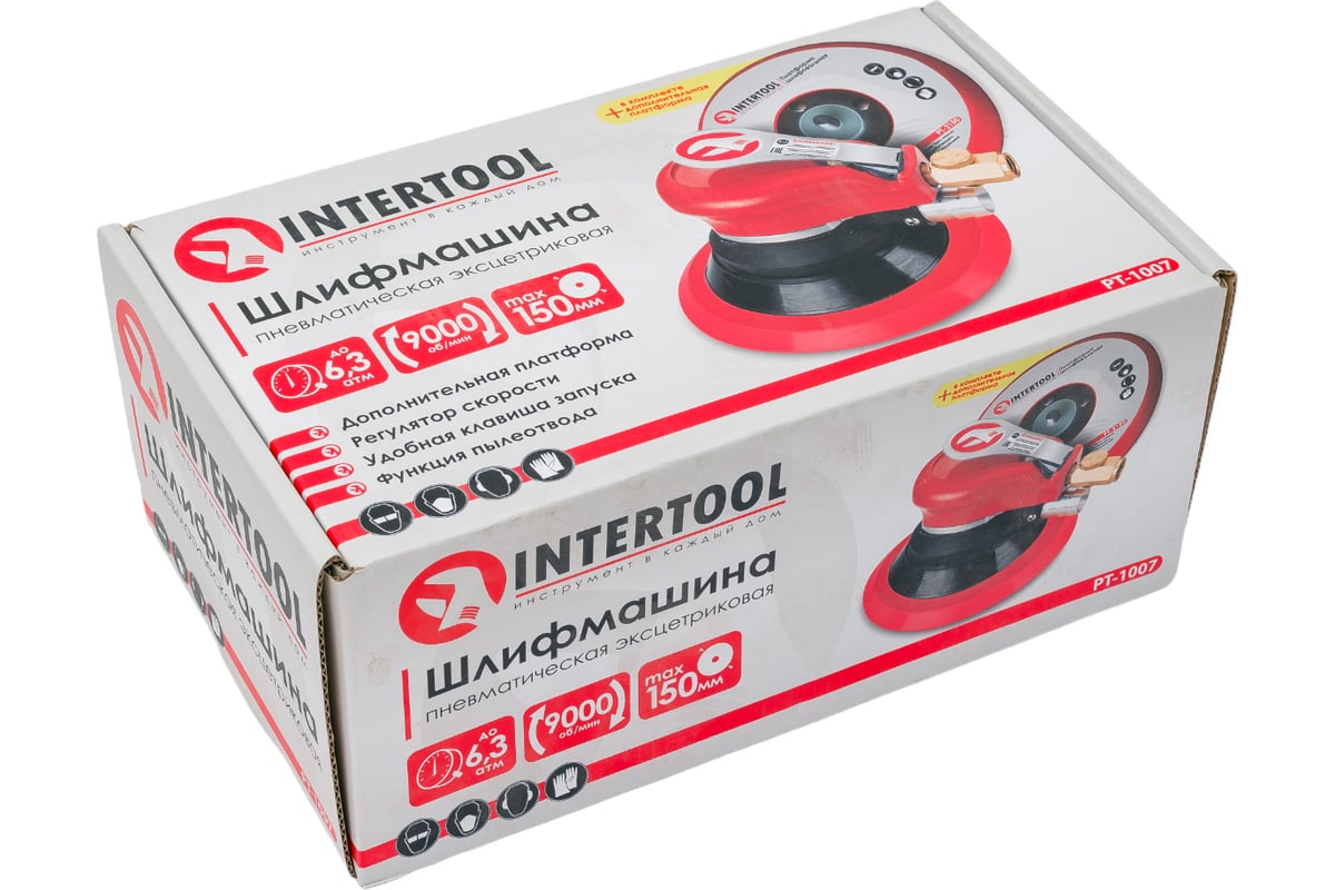 Пневматическая эксцентриковая шлифмашина Intertool PT-1007