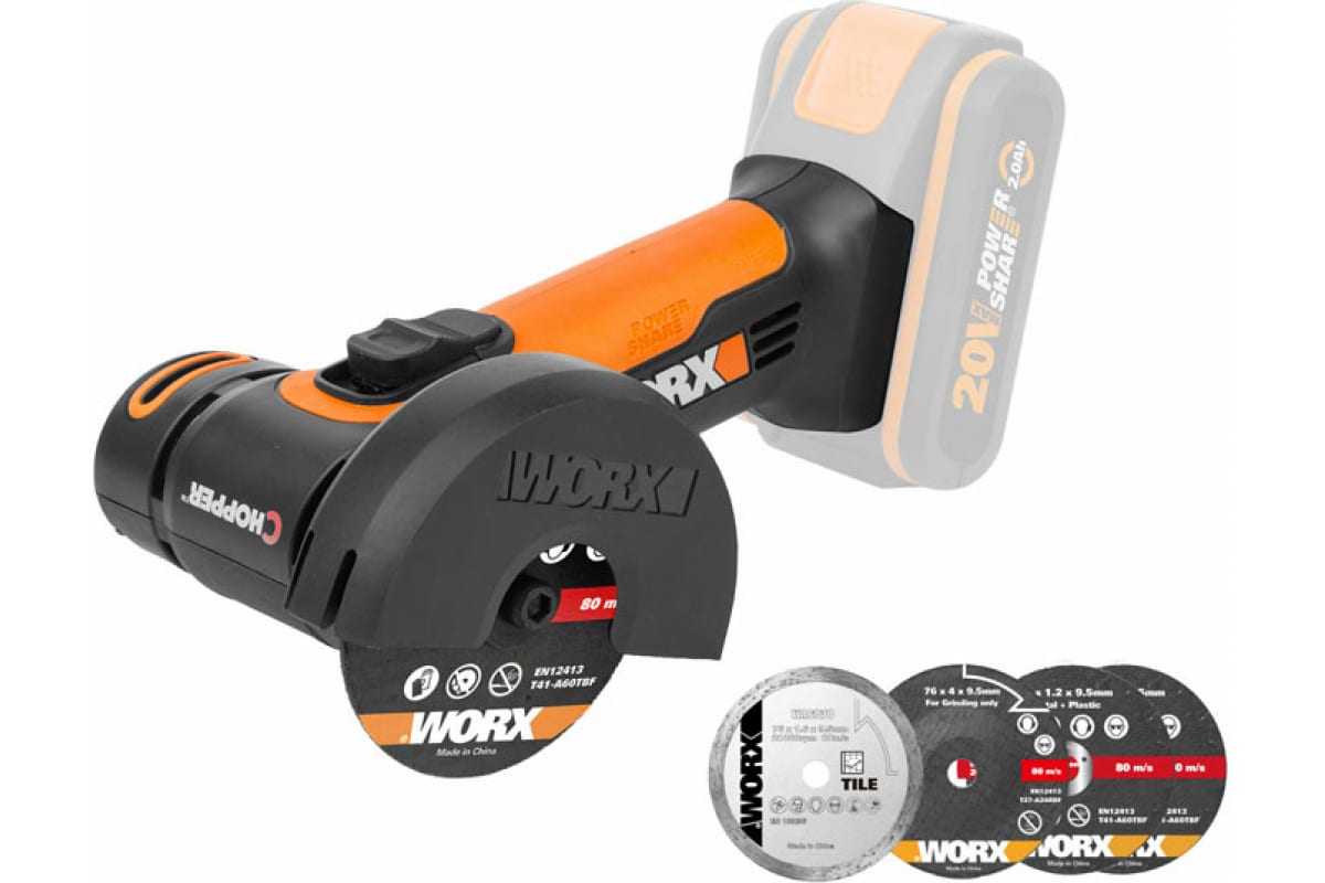 Угловая аккумуляторная шлифмашина Worx WX801