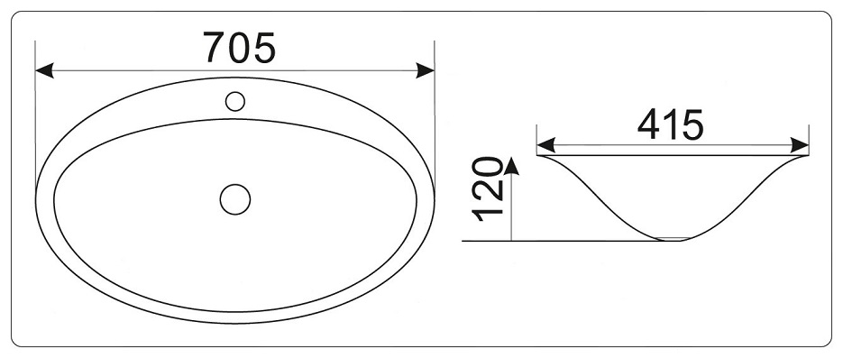 Раковина CeramaLux TR422 71 см