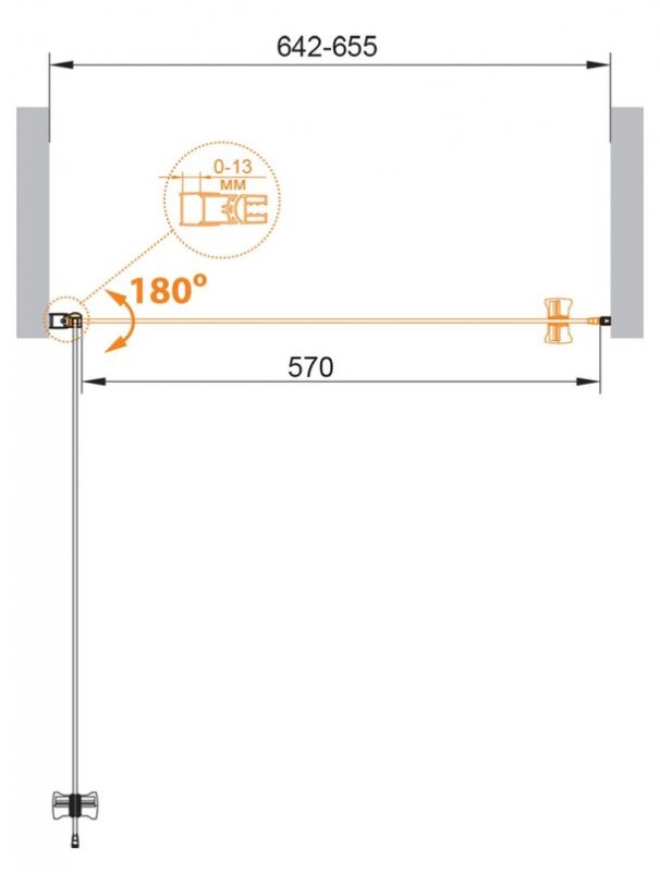 Душевая дверь Cezares ECO-O-B-1-65-C-Cr 65x190, прозрачная, хром