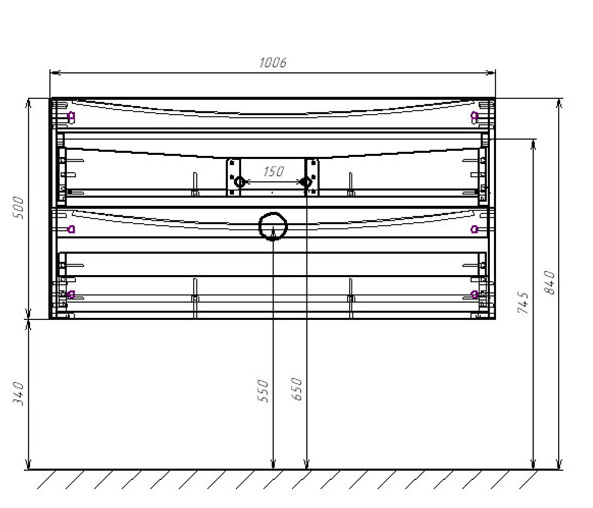 Тумба с раковиной Vincea Mia 100 см Beton