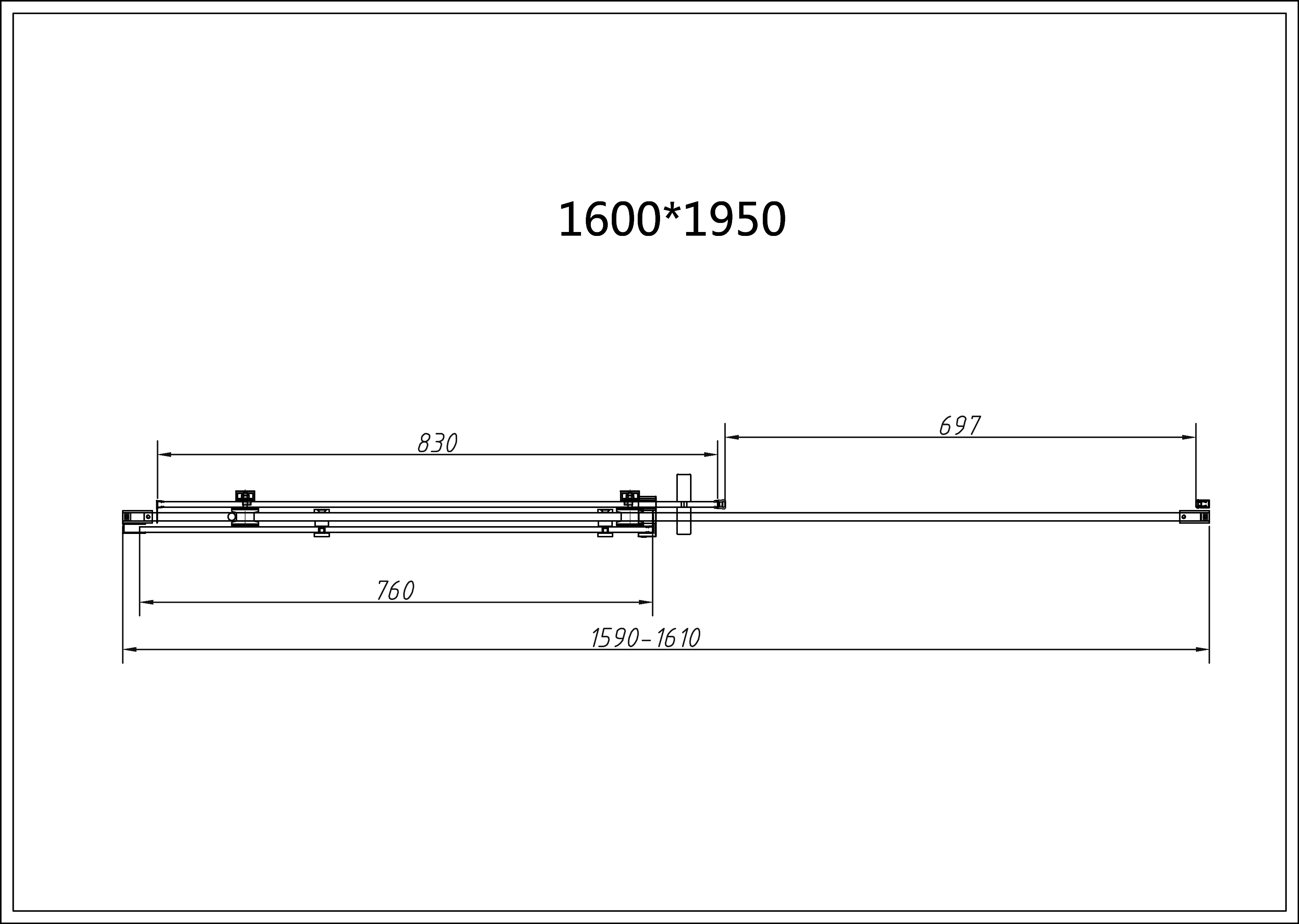 Душевая дверь Vincea Como-N VDS-4CN160CLB 160x195 черный, прозрачная