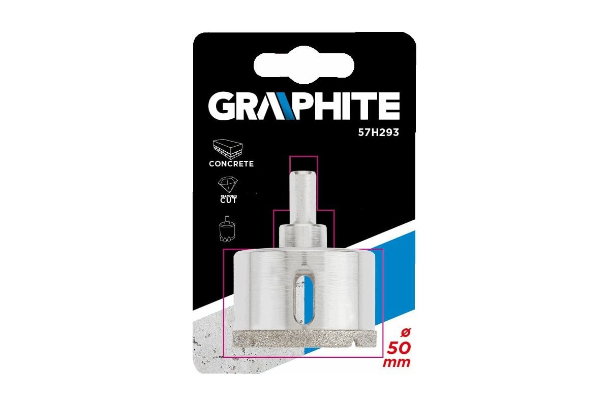 Сверло по керамической плитке 50 мм Graphite 57H293