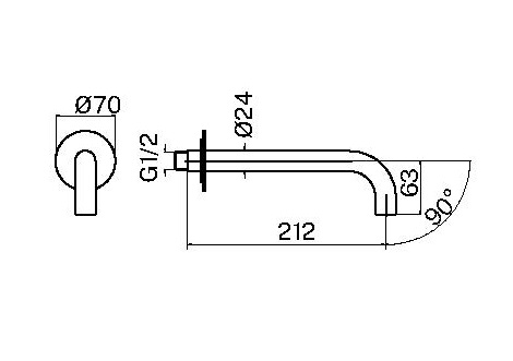 Излив для ванны Plumberia IXO SPT0058RS медь брашированная