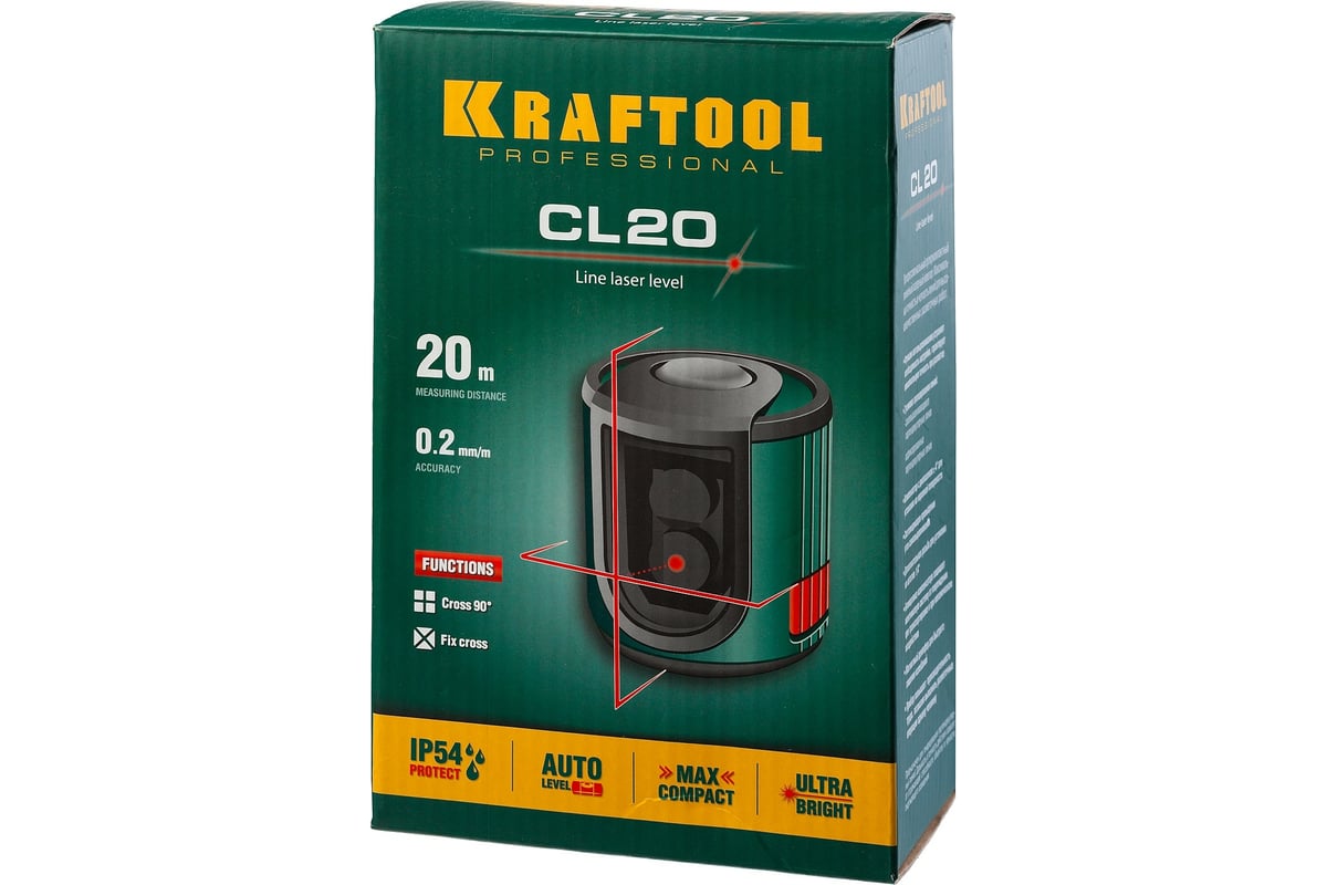 Лазерный линейный нивелир Kraftool CL 20 34700