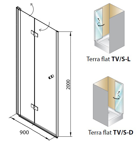 Душевая дверь Kolpa-San Terra flat TV/S 90 L