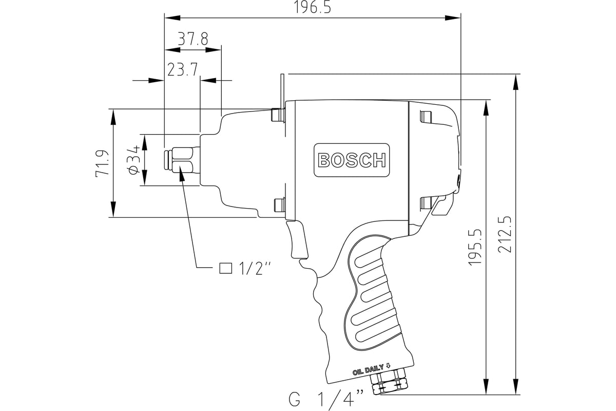 Пневматический ударный гайковерт Bosch 0607450615