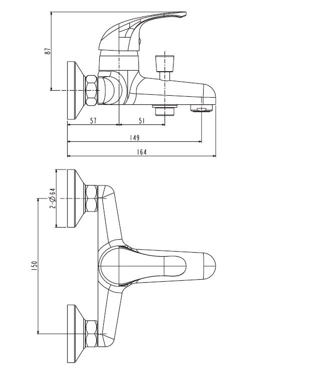 Смеситель для ванны Esko Riga RG 54