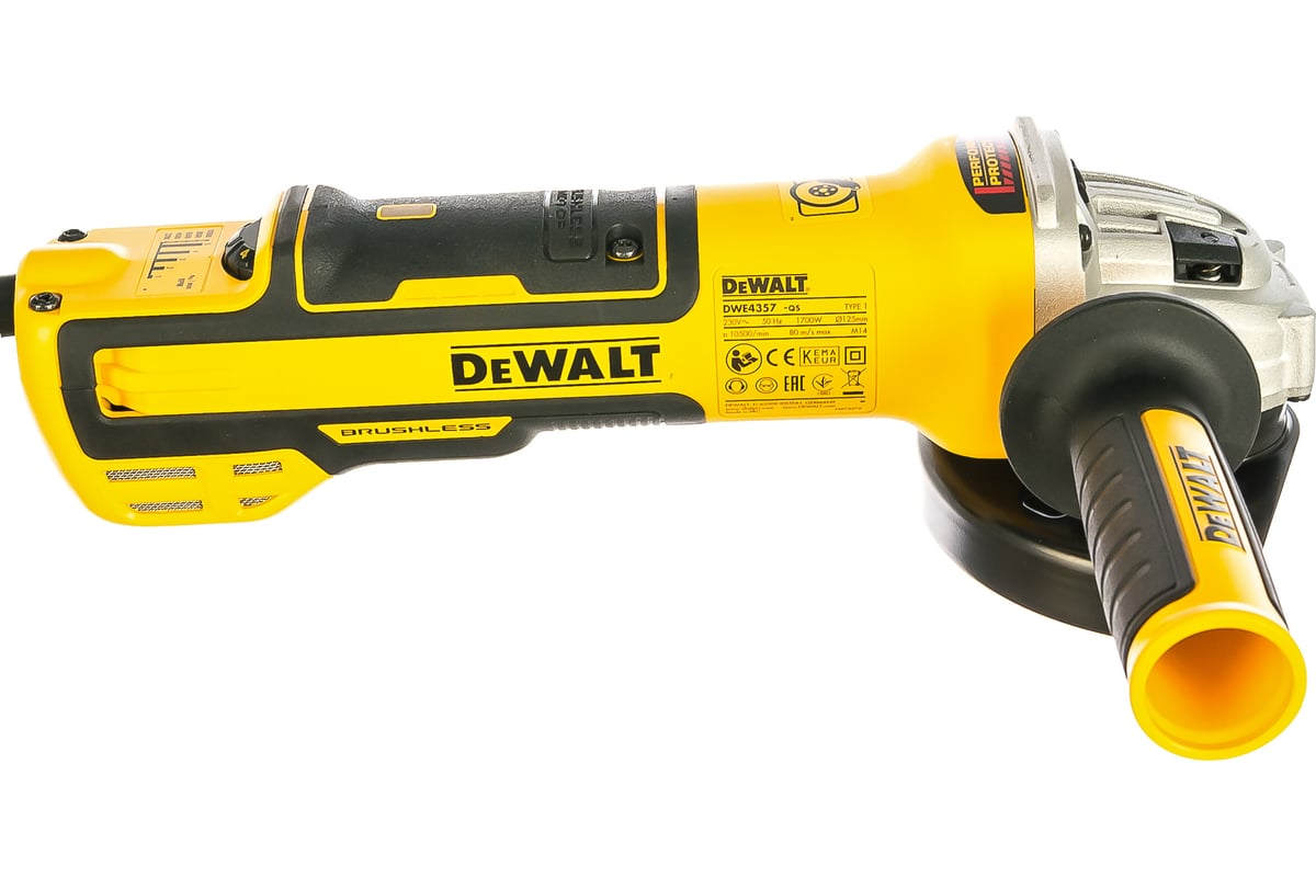 Бесщёточная угловая шлифмашина DeWalt DWE4357-QS