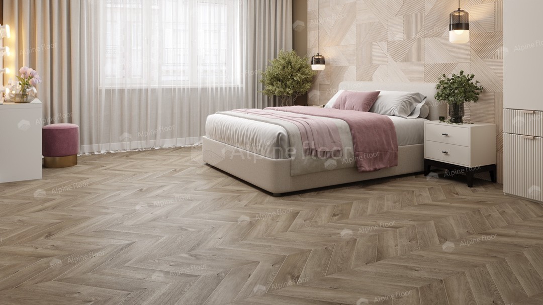 Виниловый ламинат Alpine Floor Chevron Alpine LVT Дуб Натуральный Отбеленный 555x127x2.5 мм, ECO 20-3B