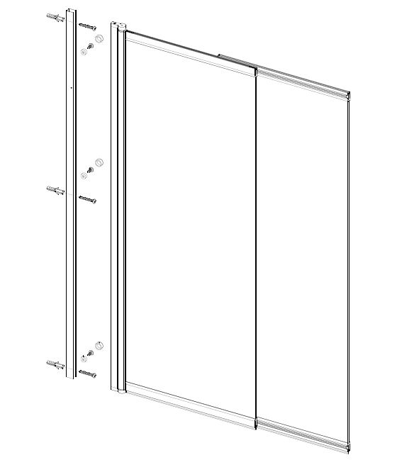 Шторка для ванны Vincea VSB-6E900CLB-L 90x140 левая, черный, прозрачное