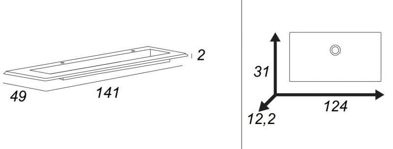 Тумба с раковиной Cezares Stylus 140 см