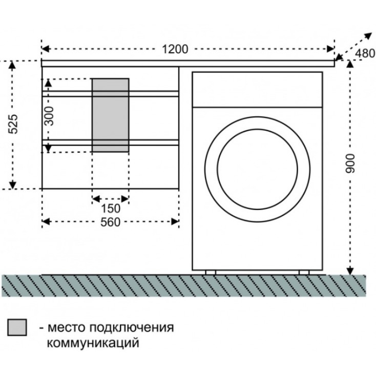 Мебель для ванной Санта Марс 120 см (рак.Лидер 120см) подвесная, белый