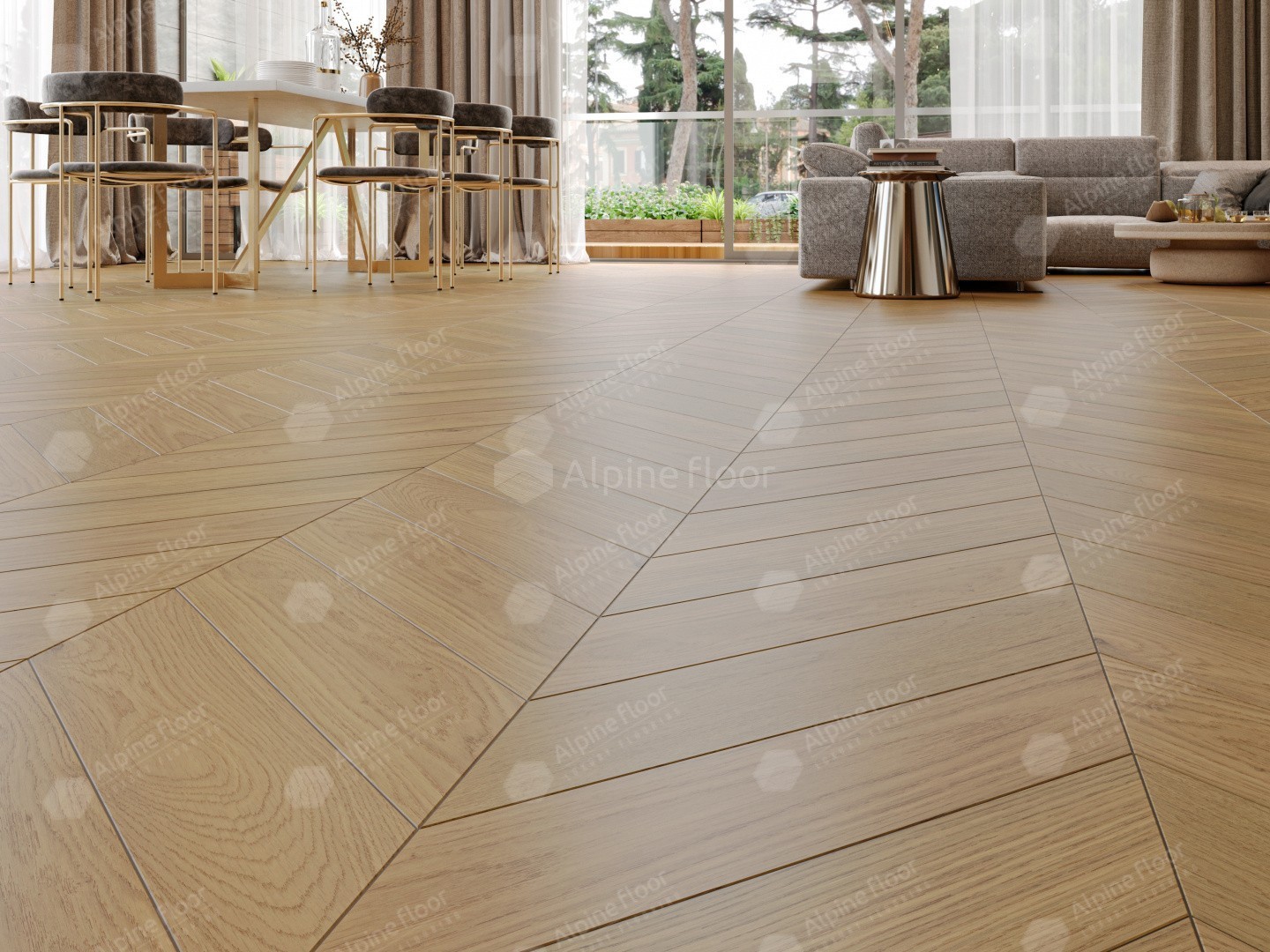 Инженерная доска Alpine Floor Chateau Дуб Миндальный 600x120x12 мм, EW203-04