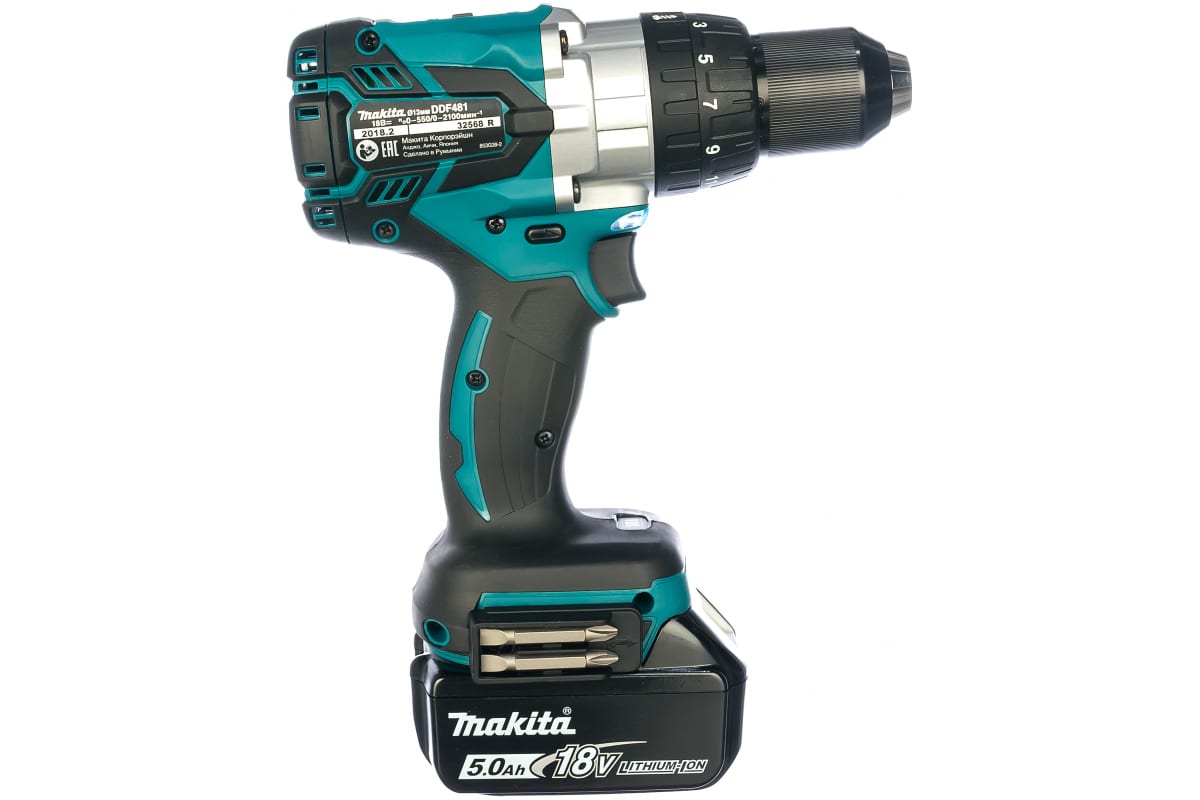 Аккумуляторная дрель-шуруповерт Makita DDF481RTE