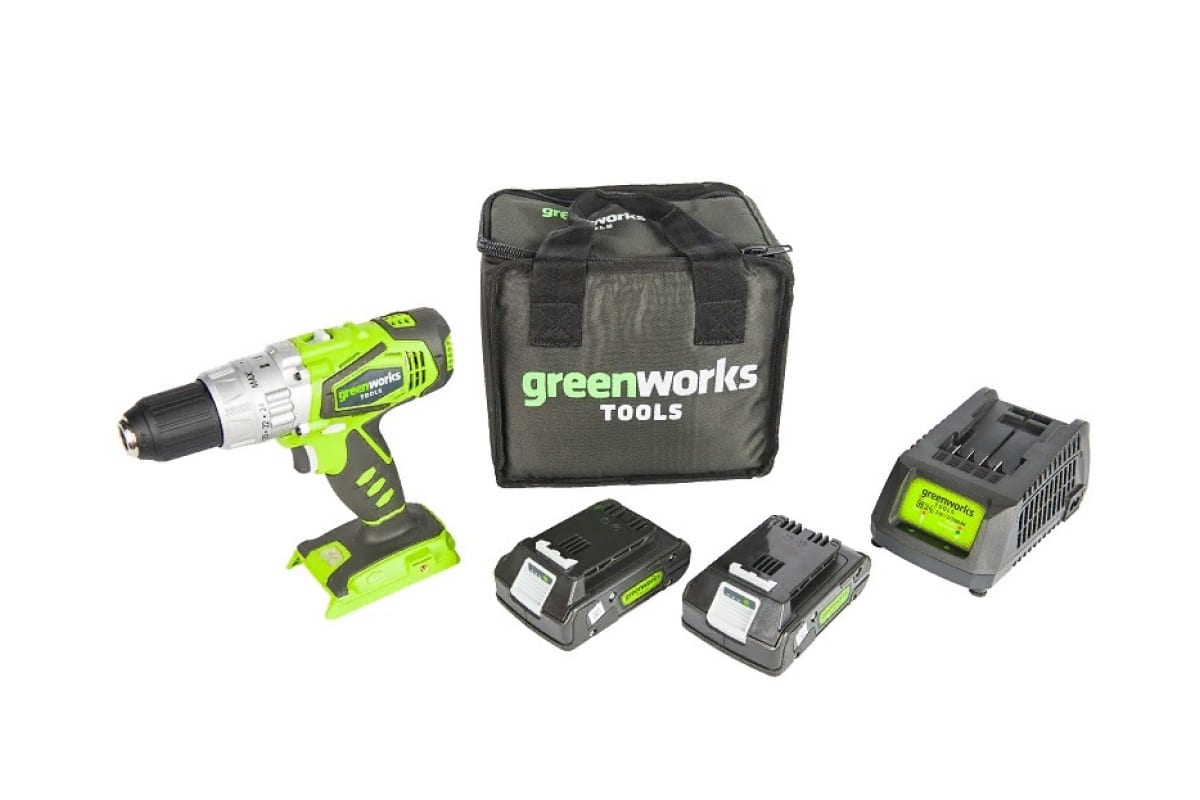 Ударная аккумуляторная дрель-шуруповерт GreenWorks 3802407