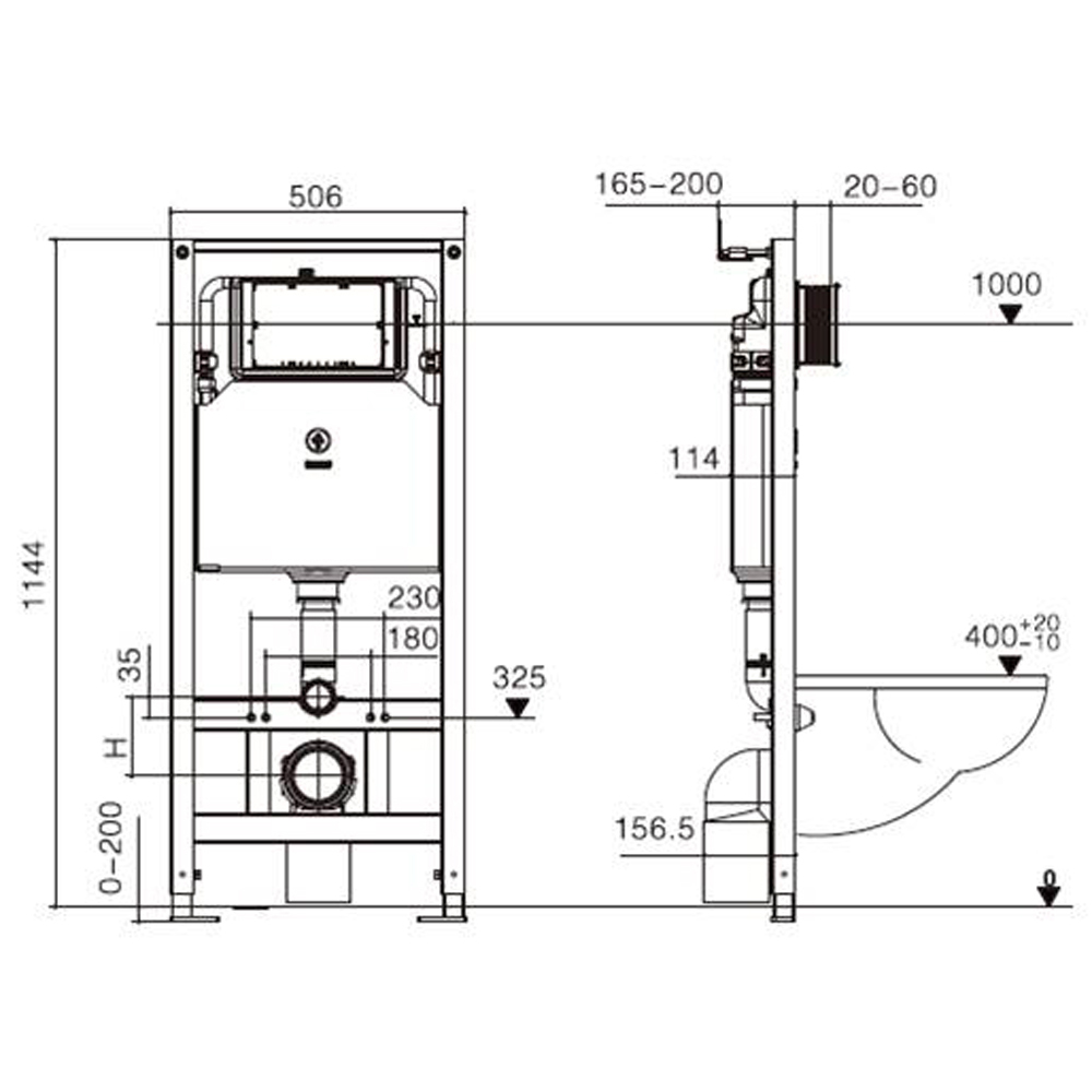 Инсталляция для унитаза WeltWasser Amberg 506 ST CR, кнопка хром