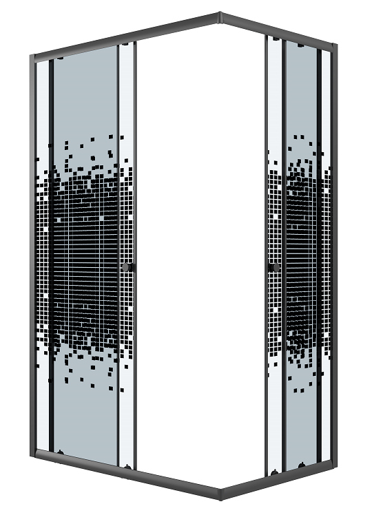 Душевой уголок Niagara Eco NG-1018-14QBLACK 100x80 стекло с рисунком мозаика, черный