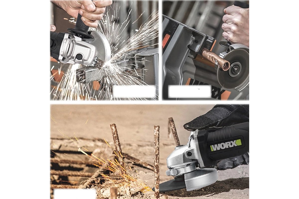 Угловая шлифмашина WORX Professional 760 Вт, 115/125 мм WU744