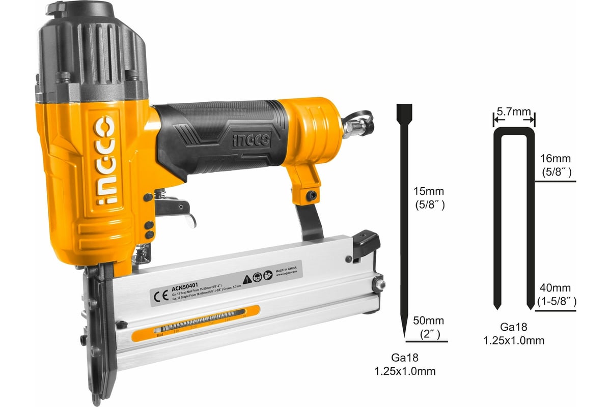 Пневматический степлер Ingco ACN50401