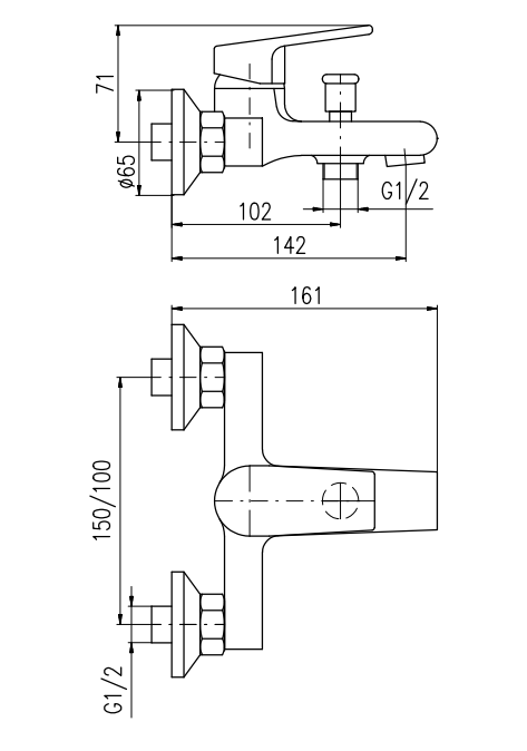 Смеситель для ванны Rav Slezak Colorado CO254.5CMATчерный матовый