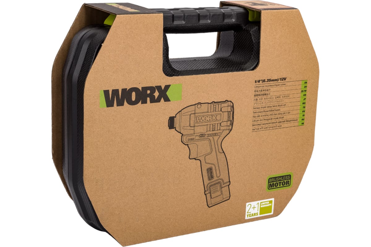 Аккумуляторный ударный бесщеточный винтоверт WORX Professional 12В, 140Нм, 2x2Ач WU132