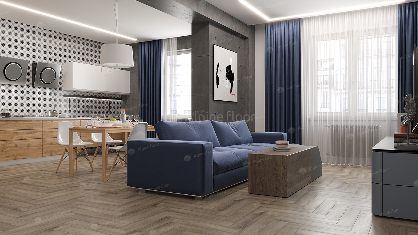 SPC ламинат Alpine Floor Parquet Light Дуб Исида 600x125x4 мм, ECO 13-15B