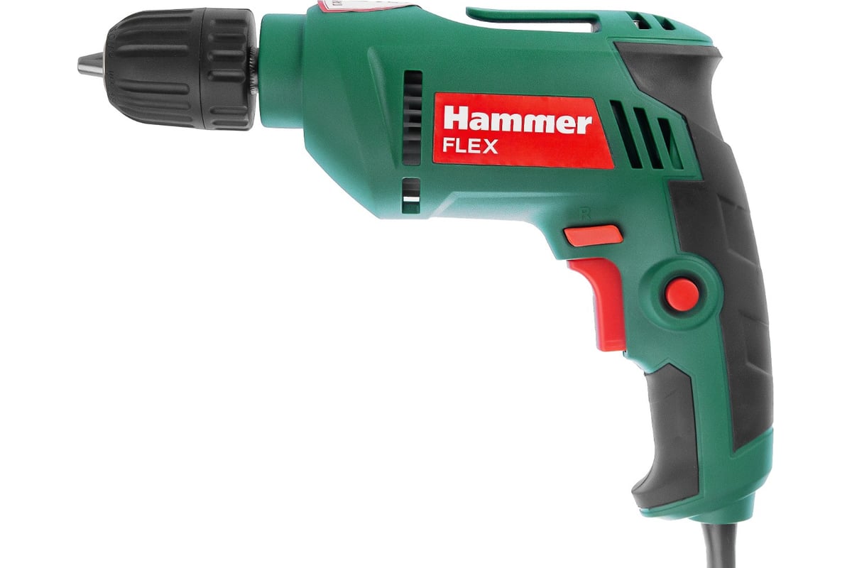 Дрель Hammer Flex 500 Вт, 10 мм, БЗП, 0-3200 об/мин, реверс DRL500C