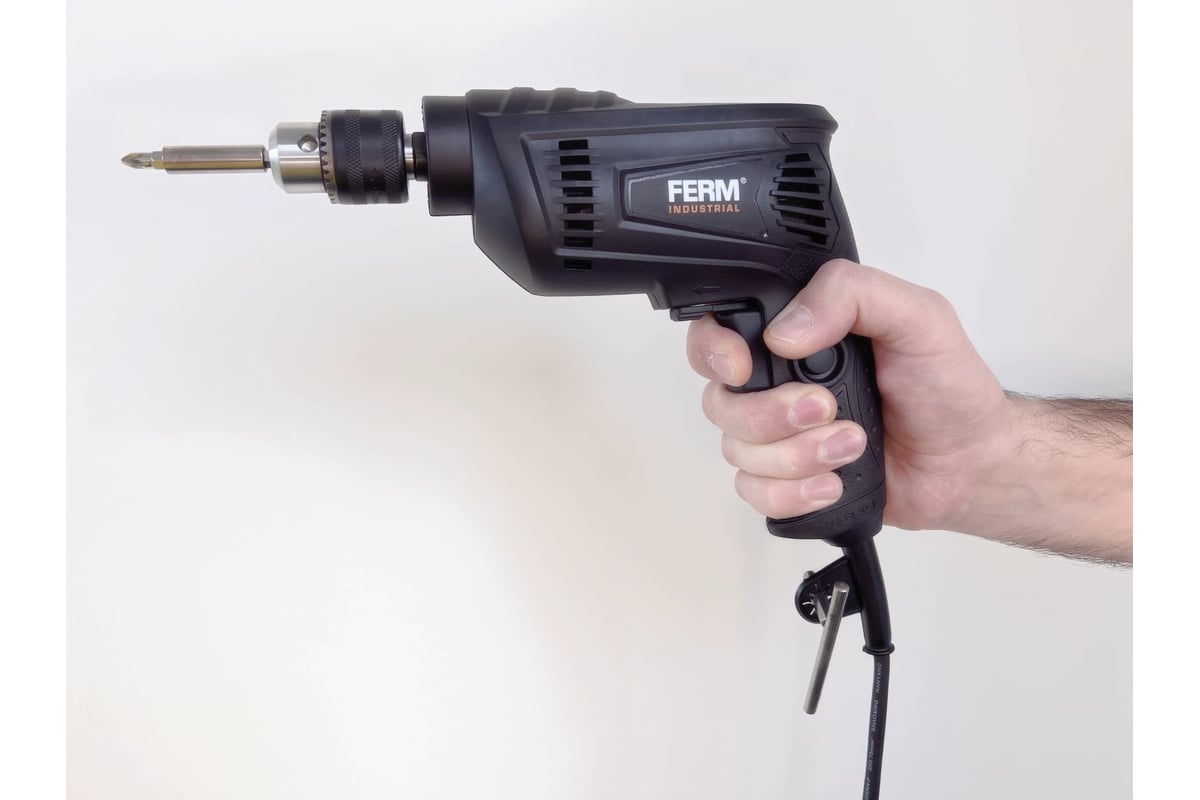 Дрель Ferm IND 450W, 0-4500 об/мин, сталь/дерево-10/25 мм PDM1048P