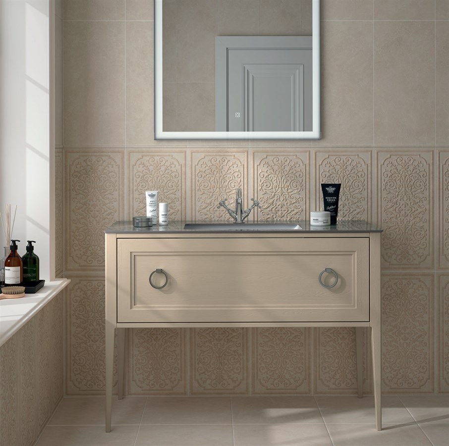 Тумба с раковиной Kerama Marazzi Plaza Classic 120 см, 1 ящик, капучино