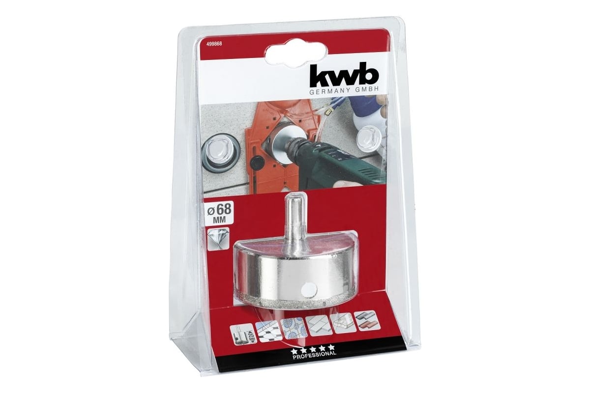 Коронка алмазная 68мм KWB 4998-68